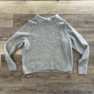 Free People Mock Neck Oversize Gray Women's Sweater